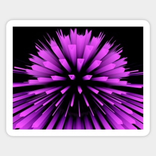 exploding vivid pink 3D sphere Sticker